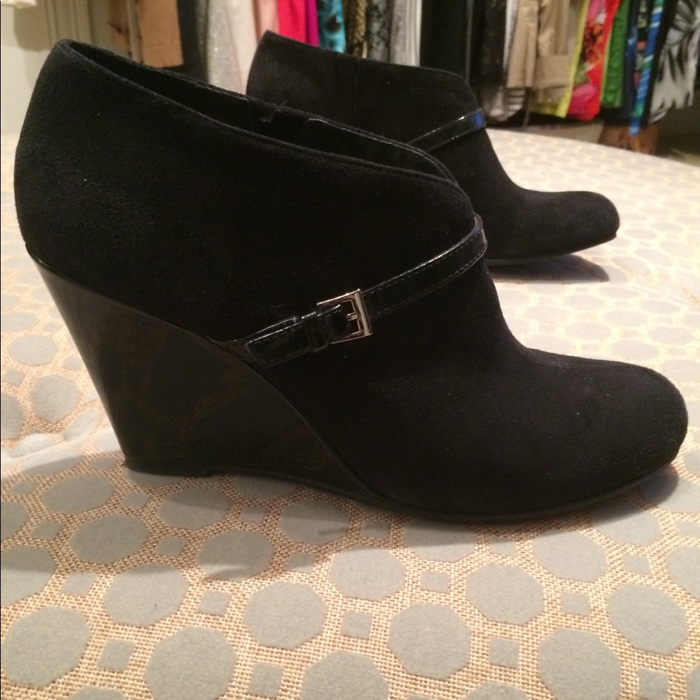 Anne Klein wedge heel booties